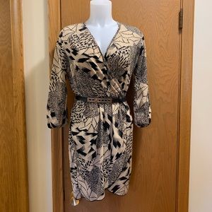 SOLD. Black&Tan Dress w/ Black & Gold Belt